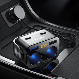 Ozio Car Charger Cigarette Lighter Conversion Plug, Y48QA Black All Agreement Flash Charge