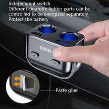 Load image into Gallery viewer, Ozio Car Charger Cigarette Lighter Conversion Plug, Y34QA Black QC3.0 Fast Charge, Y48QA Black All Agreement Flash Charge