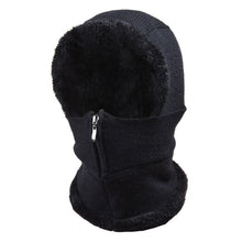 Load image into Gallery viewer, Knit Ear Protection Plus Velvet Thickening One-piece Hat Scarf Face Mask, Black, Pink, Red Wine, Grey, Navy Blue, Caramel, Beige