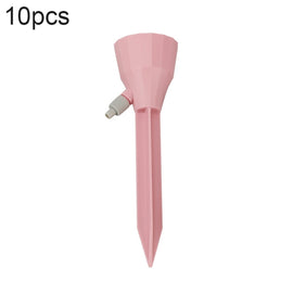 10pcs Household Potted Plant Drip Irrigation Adjustable Automatic Watering Device, Pink, Green, Beige White