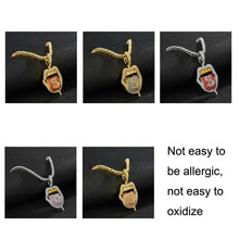 Load image into Gallery viewer, Skull Lips Tongue Pendant Single Row Necklace, Gold + Red, Silver + Red, Gold + Pink, Silver + Pink, Gold + Blue