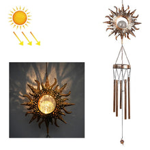 Load image into Gallery viewer, Solar Suspending Iron Wind Chime Lamp, Sun, Moon
