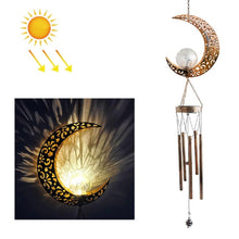 Load image into Gallery viewer, Solar Suspending Iron Wind Chime Lamp, Sun, Moon