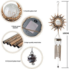 Load image into Gallery viewer, Solar Suspending Iron Wind Chime Lamp, Sun, Moon