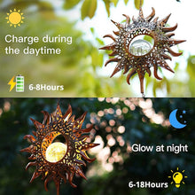 Load image into Gallery viewer, Solar Suspending Iron Wind Chime Lamp, Sun, Moon