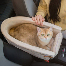 Load image into Gallery viewer, Car Central Control Seat Pet Portable Bed Pad, Oval + Beige, Square + Gray, Rubber + Pink, Yellow Bear+Handle, Yellow bear+Handle+Upper Cover, Gray+Handle, Gray+Handle+Upper Cover, Oval Beige+Summer Mat, Square Gray+Summer Mat