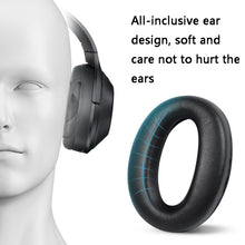 Load image into Gallery viewer, 2 PCS Leather Headset Earmuffs for Sony 1000XM4, Black with Snap, Champagne with Snap, Black Protein Skin No Snap, Black Lambskin No Snap, Champagne Lambskin No Snap