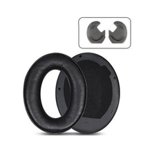 Load image into Gallery viewer, 2 PCS Leather Headset Earmuffs for Sony 1000XM4, Black with Snap, Champagne with Snap, Black Protein Skin No Snap, Black Lambskin No Snap, Champagne Lambskin No Snap