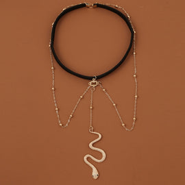 BT192-1 Elastic Snake Long Anklet Body Chain Accessories, BT192-1(Gold), BT192-1(Silver)