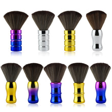 Load image into Gallery viewer, Electroplating Broken Hair Brush Haircut Neck Cleaning Brush, Four-section Gold, Four-section Silver, Four-section Gradient Purple, Round Handle Silver, Round Handle Gold, Round Handle Gradient Yellow, Round Handle Gradient Yellow Purple               ...