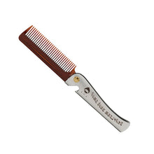 Load image into Gallery viewer, Folding Oil Head Comb Beard Styling Comb, Plating Gray, Amber