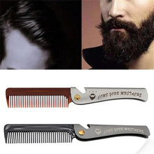 Load image into Gallery viewer, Folding Oil Head Comb Beard Styling Comb, Plating Gray, Amber
