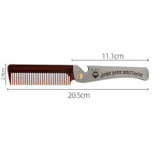 Load image into Gallery viewer, Folding Oil Head Comb Beard Styling Comb, Plating Gray, Amber