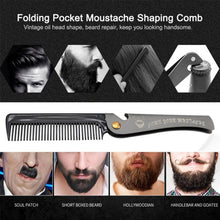 Load image into Gallery viewer, Folding Oil Head Comb Beard Styling Comb, Plating Gray, Amber