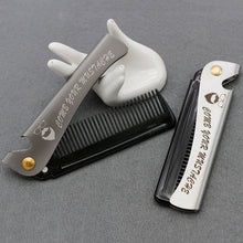 Load image into Gallery viewer, Folding Oil Head Comb Beard Styling Comb, Plating Gray, Amber