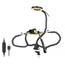 Load image into Gallery viewer, SN5BK-USB 4-Clawed Lamp Adjustable Desktop Soldering Station, SN5BK-USB(Black), SN5BK-USB(Blue)
