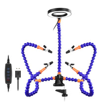 Load image into Gallery viewer, SN5BK-USB 4-Clawed Lamp Adjustable Desktop Soldering Station, SN5BK-USB(Black), SN5BK-USB(Blue)