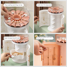 Load image into Gallery viewer, HZ03 Five-Layer Multifunctional Jewelry Storage Box, White, Pink, Blue