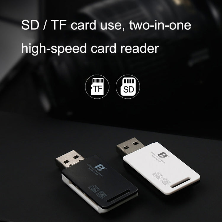 5 PCS FB FB-360 2 in 1 USB Computer Card Reader, White, Black