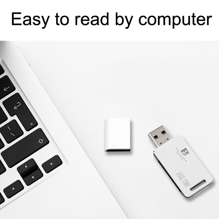 5 PCS FB FB-360 2 in 1 USB Computer Card Reader, White, Black
