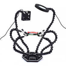 Load image into Gallery viewer, Six-Jaw LED Lamp Magnifying Glass Soldering Station with Fan, N-SS6LMF-BK9, N-SS6LF-BK9
