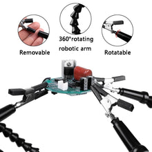 Load image into Gallery viewer, Six-Jaw LED Lamp Magnifying Glass Soldering Station with Fan, N-SS6LMF-BK9, N-SS6LF-BK9