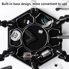 Load image into Gallery viewer, Six-Jaw LED Lamp Magnifying Glass Soldering Station with Fan, N-SS6LMF-BK9, N-SS6LF-BK9