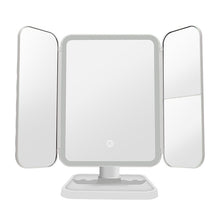 Load image into Gallery viewer, 430 Three-Sided Folding LED Makeup Mirror Table Lamp, Plug-in Style, Charging Style, Three-color Light Charging Style
