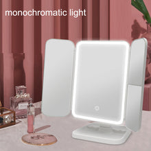 Load image into Gallery viewer, 430 Three-Sided Folding LED Makeup Mirror Table Lamp, Plug-in Style, Charging Style, Three-color Light Charging Style