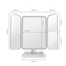 Load image into Gallery viewer, 430 Three-Sided Folding LED Makeup Mirror Table Lamp, Plug-in Style, Charging Style, Three-color Light Charging Style