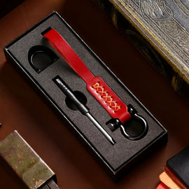 A001 Car Keychain Leather Long Key Rope, Oil Wax Black, Oil Wax Red, Crazy Horse Black, Crazy Horse Brown, Crazy Horse Blue
