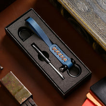 Load image into Gallery viewer, A001 Car Keychain Leather Long Key Rope, Oil Wax Black, Oil Wax Red, Crazy Horse Black, Crazy Horse Brown, Crazy Horse Blue