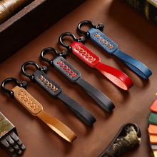 Load image into Gallery viewer, A001 Car Keychain Leather Long Key Rope, Oil Wax Black, Oil Wax Red, Crazy Horse Black, Crazy Horse Brown, Crazy Horse Blue