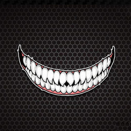 J06 Motorcycle Helmet Sticker, Small Teeth