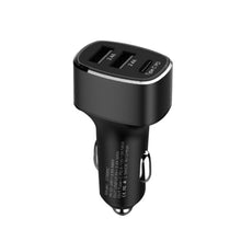 Load image into Gallery viewer, QIAKEY GT690C Dual USB + USB-C / Type-C Aluminum Alloy Three-Hole Car Charger, Black, Gray