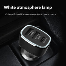 Load image into Gallery viewer, QIAKEY GT690C Dual USB + USB-C / Type-C Aluminum Alloy Three-Hole Car Charger, Black, Gray