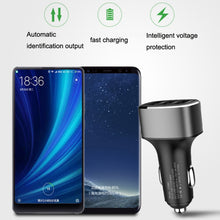 Load image into Gallery viewer, QIAKEY GT690C Dual USB + USB-C / Type-C Aluminum Alloy Three-Hole Car Charger, Black, Gray