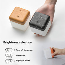 Load image into Gallery viewer, Square Flip Polyhedral Timing Night Light, Grey, Orange, Green, Dark Wood Grain, Light Wood Grain, White Marble Pattern, Black Marble Pattern