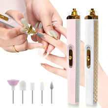 Load image into Gallery viewer, BZX5 5 In 1 USB Nail Polisher Peeling Manicure, Silver White, Rose Pink