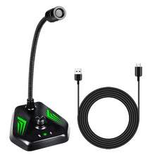 Load image into Gallery viewer, MI520 Desktop Computer Gooseneck Condenser Microphone, 6.35mm Interface, USB Version without RGB Breathing Lamp, USB Version with RGB Breathing Lamp
