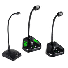 Load image into Gallery viewer, MI520 Desktop Computer Gooseneck Condenser Microphone, 6.35mm Interface, USB Version without RGB Breathing Lamp, USB Version with RGB Breathing Lamp
