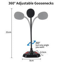 Load image into Gallery viewer, MI520 Desktop Computer Gooseneck Condenser Microphone, 6.35mm Interface, USB Version without RGB Breathing Lamp, USB Version with RGB Breathing Lamp
