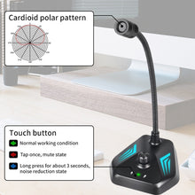 Load image into Gallery viewer, MI520 Desktop Computer Gooseneck Condenser Microphone, 6.35mm Interface, USB Version without RGB Breathing Lamp, USB Version with RGB Breathing Lamp