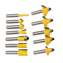Load image into Gallery viewer, 12 PCS / Set Woodworking Engraving Machine Trimmer Cutting Tool, 8 Handle With Wooden Box, 8 Handles Without Wooden Box