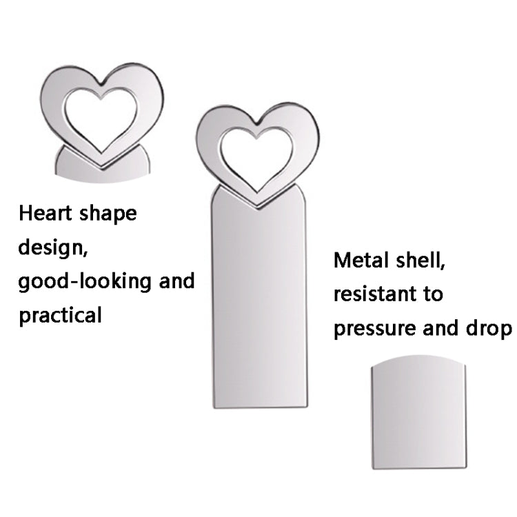 Zshqu2 Heart-Shaped USB 2.0 High Speed ??Metal USB Flash Drives, 4GB, 8GB, 16 GB, 32GB, 64GB, 128GB