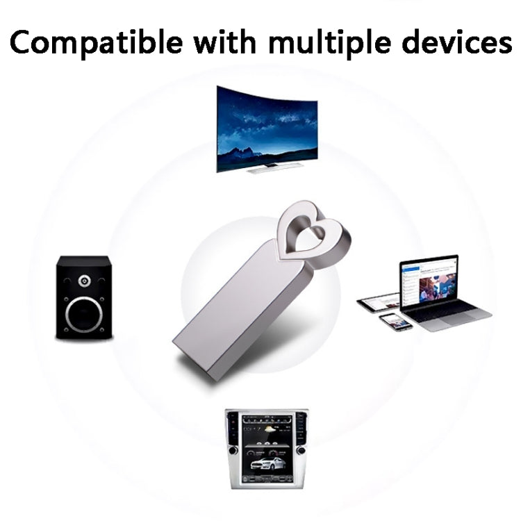 Zshqu2 Heart-Shaped USB 2.0 High Speed ??Metal USB Flash Drives, 4GB, 8GB, 16 GB, 32GB, 64GB, 128GB