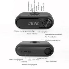 Load image into Gallery viewer, Wireless Charging Bluetooth Speaker Desktop LED Clock