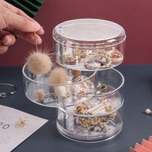 Load image into Gallery viewer, 4-Layer Rotating Transparent Jewelry Box Desktop Storage Rack