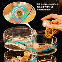 Load image into Gallery viewer, 4-Layer Rotating Transparent Jewelry Box Desktop Storage Rack