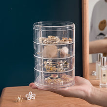 Load image into Gallery viewer, 4-Layer Rotating Transparent Jewelry Box Desktop Storage Rack